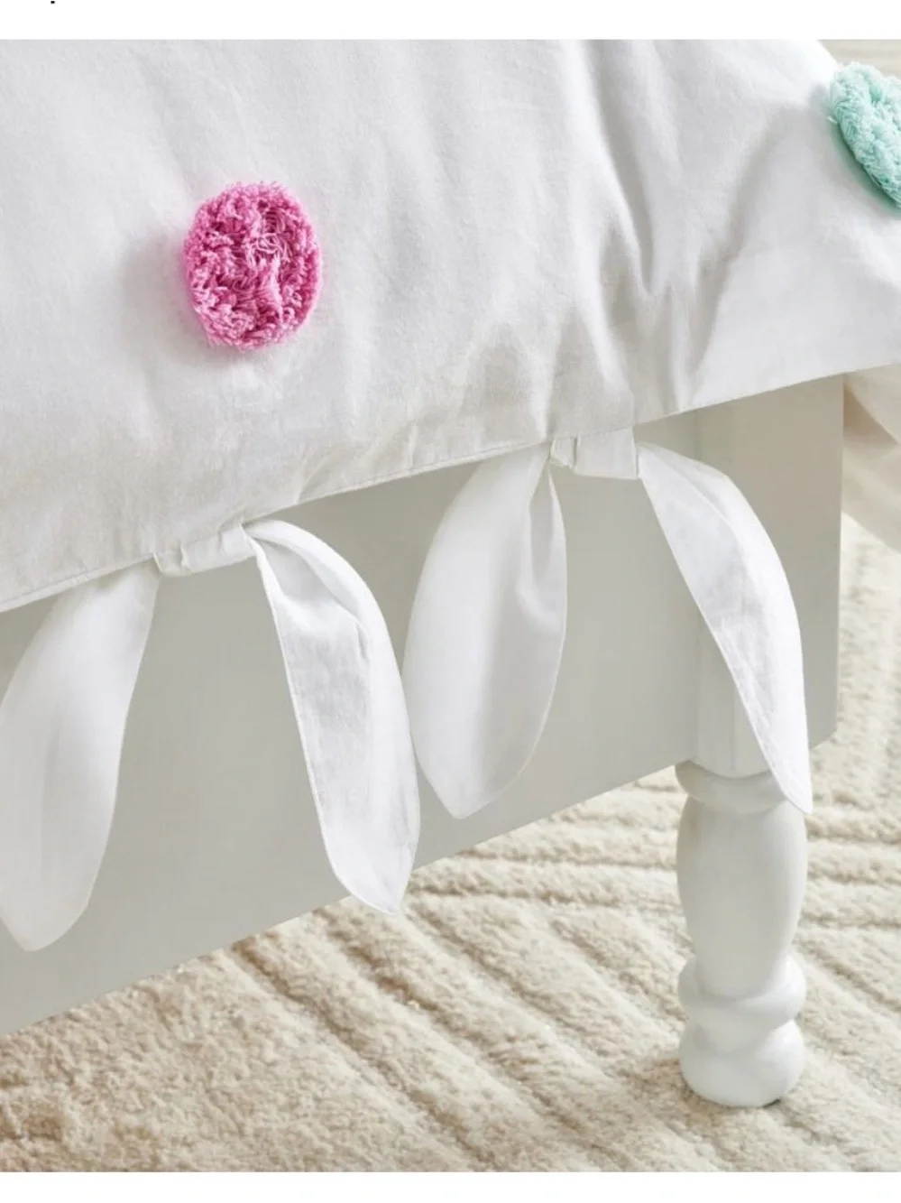 Pottery Barn Kids Zoey Pom Pom Duvet Cover NWT twin